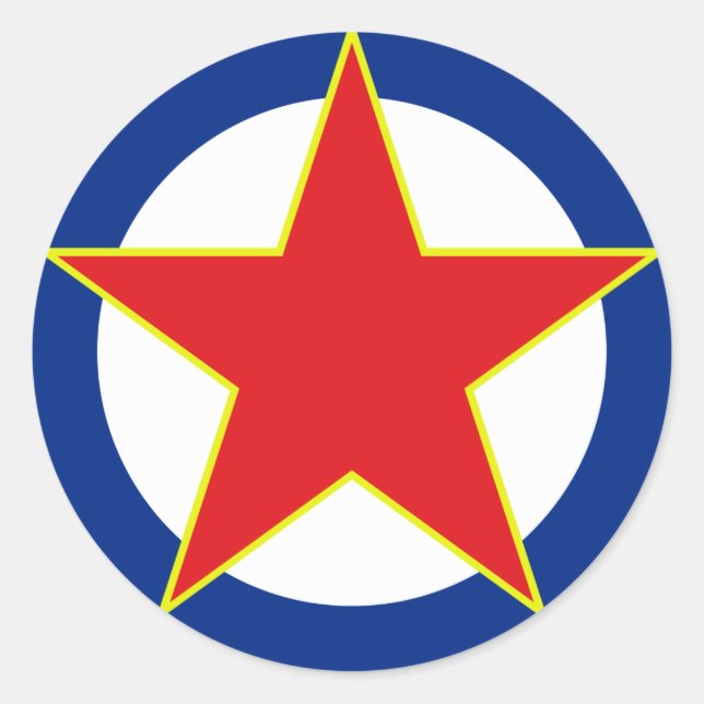 SFRJ RV i PVO Runder Aufkleber (Vorderseite)