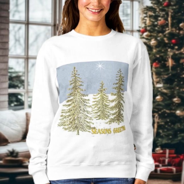 SG-Bäume & Stern Sweatshirt (This sweatshirt has a holiday greeting on the back, for an extra, special holiday shirt to wear!)