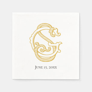SG Monogram oder GS Monogram Napkins Serviette