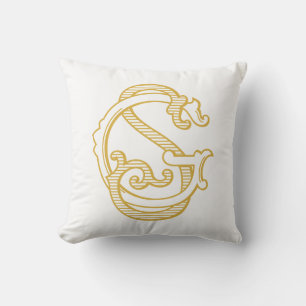 SG Monogram oder GS Monogram Throw Pillow Kissen