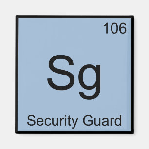 Sg. - Symbol des chemischen Elements des Sicherhei Magnet