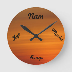 SGI Buddhist Clock - Nam Myoho Renge Kyo Runde Wanduhr