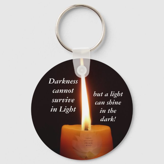 SGI Buddhist Key Chain - Lotus Candle und NMRK Schlüsselanhänger (Vorderseite)
