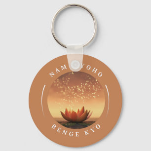 SGI Buddhist Key Chain Lotus "Nam Myoho Renge Kyo" Schlüsselanhänger