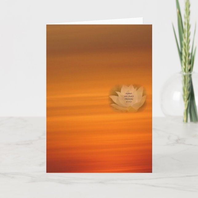 SGI Buddhistische Karte mit Lotus & Nam Myoho Reng (Vorderseite)