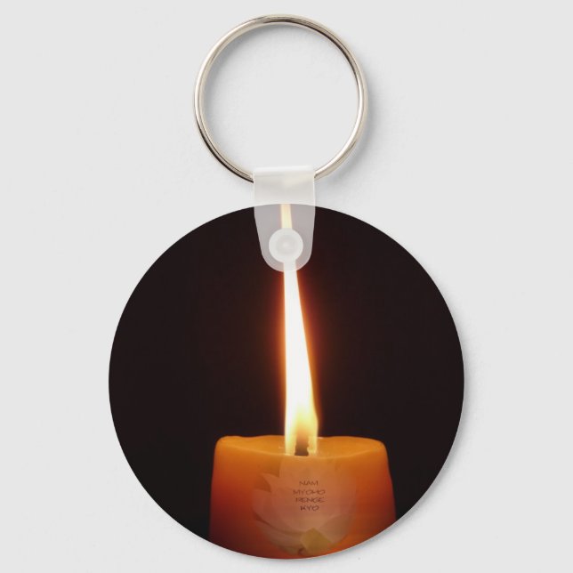 SGI Buddhistische Schlüsselkette mit Lotus Candle  Schlüsselanhänger (Vorderseite)