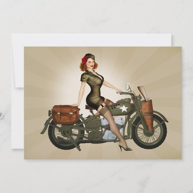 Sgt. Davidson Army Motorrad Einladung (Vorderseite)