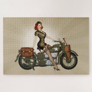 Sgt Davidson Army Motorrad Pinup Puzzle
