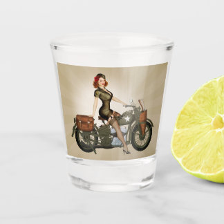 Sgt. Davidson Army Motorrad Pinup Schnapsglas