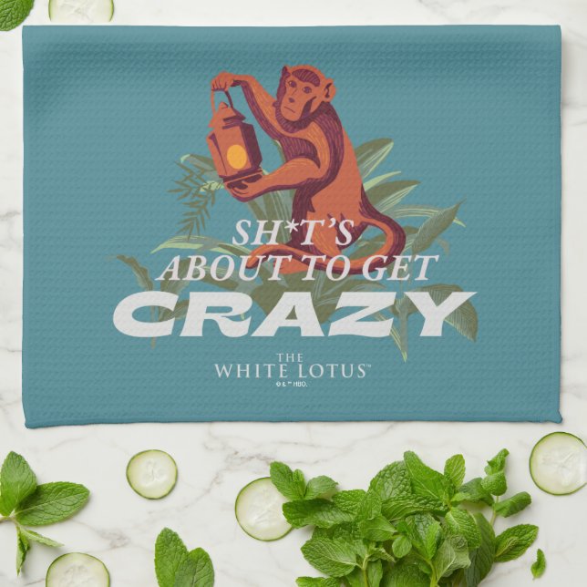 Sh*es wird verrückt - der weiße Lotus Geschirrtuch (Gefaltet)