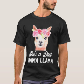 Sha Bad Momma Llama Mama Womens Mama Llama T-Shirt