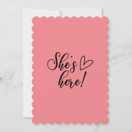 Sha Here Baby Birth Announcement