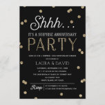 Sha Überraschung Glitzer Confetti Anniversary Part Einladung<br><div class="desc">Schicken Sie ihnen eine Einladung, die sie nicht vergessen werden mit dieser schicken und stilvollen Überraschungsjubiläum-Party Einladung mit eleganten Imitate Gold Glitzer Confetti Thema mit moderner Typografie. Passen Sie die Hintergrundfarbe Ihren Wünschen an. *Bitte beachten Sie, dass es sich nicht um den eigentlichen Glitzer handelt und der Ausdruck flach ist*...</div>