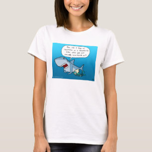 Shaaark Ansehen-Weiß-T - Shirt