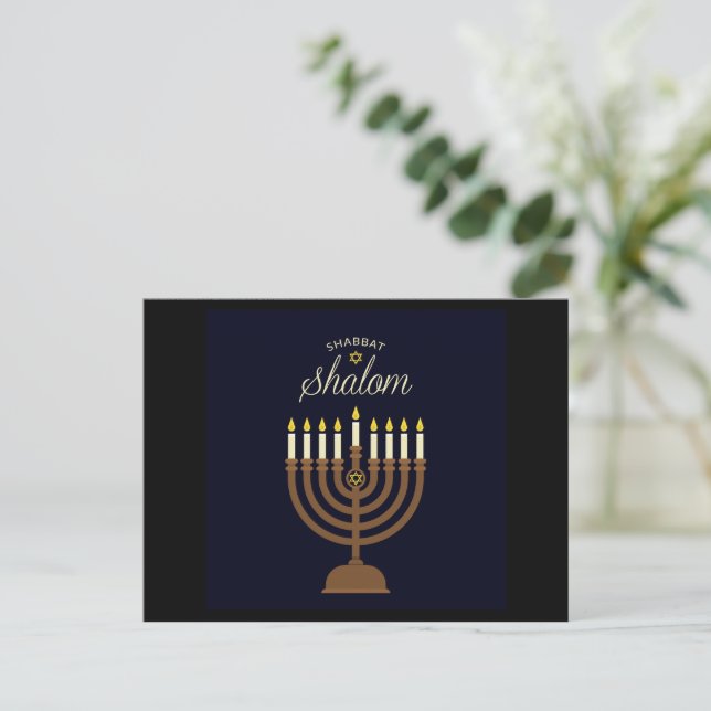 Shabat Shalom Postkarte (Stehend Vorderseite)