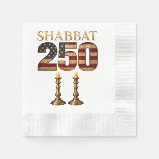 Shabbat 250 Kerze | Jüdisches Amerikanisches Erbe Serviette