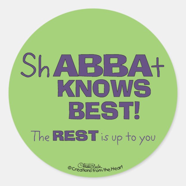 ShABBAt Abba weiß das Beste Runder Aufkleber (Vorderseite)