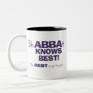 ShABBAt Abba weiß das Beste Zweifarbige Tasse