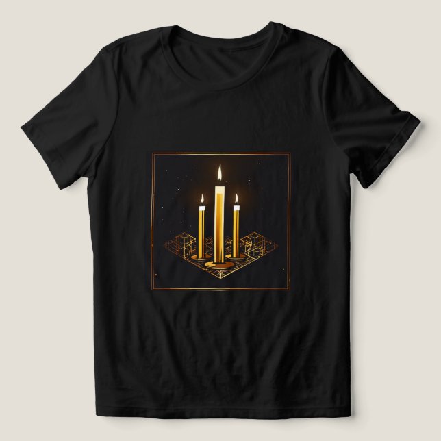 Shabbat Candles Logo T - SHIRT (Design Vorderseite)