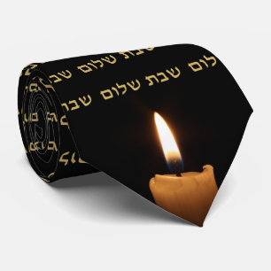 Shabbat Schalom Hebräische jüdische Schabbos-Kerze Krawatte