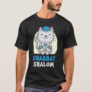 Shabbat Schalom Katze Heiliger Tag Judentum Yom T-Shirt