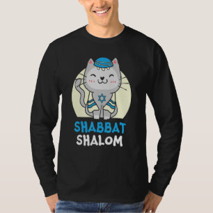 Shabbat Schalom Katze Heiliger Tag Judentum Yom T-Shirt
