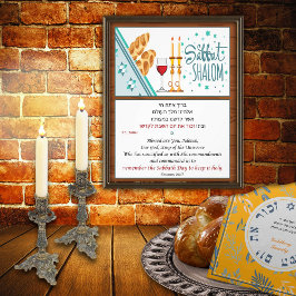 Shabbat Shalom and Hebrew gießt Fotodruck