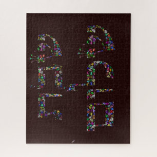 Shabbat Shalom aus Edelsteinen in allen Farben Puzzle