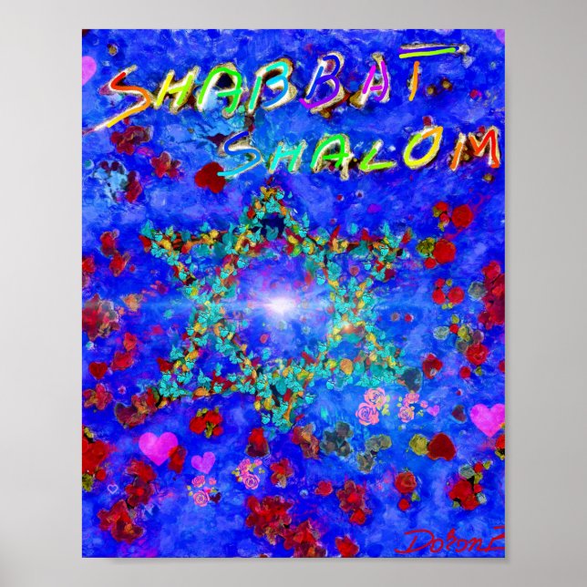 Shabbat Shalom-Blume Poster (Vorne)