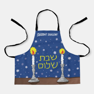Shabbat Shalom Candles - Kleine Schürze