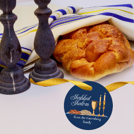 Shabbat Shalom Custom Blue Sabbat Dinner Geschenkanhänger