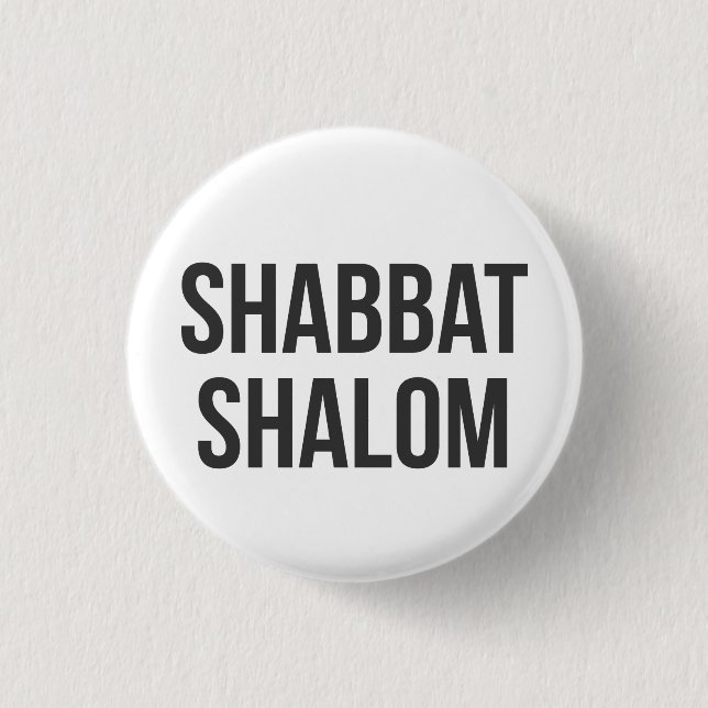 Shabbat Shalom Knopf Button (Vorderseite)