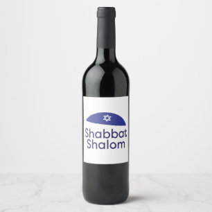 Shabbat Shalom Label Set Weinetikett