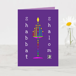 Shabbat Shalom Menorah Grußkarte Karte