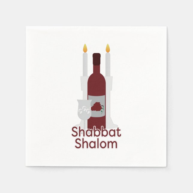 Shabbat Shalom Paper Napkin Serviette (Vorderseite)