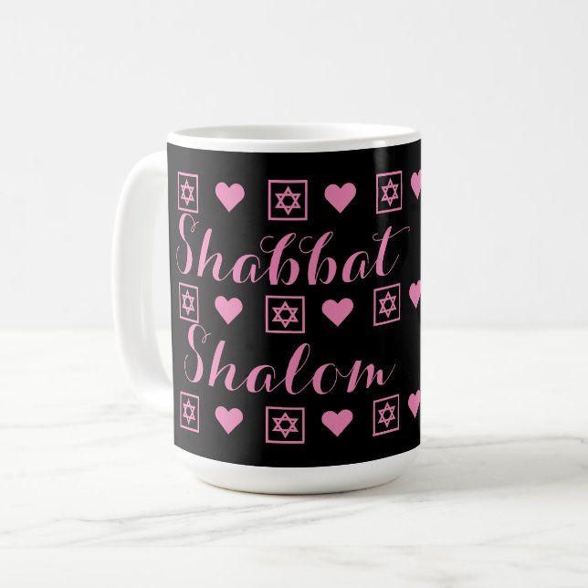 Shabbat Shalom Sabbat Tasse (Vorderseite Links)
