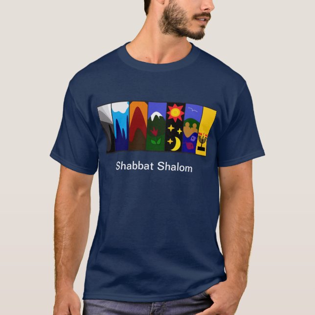 Shabbat Shalom T-Shirt (Vorderseite)