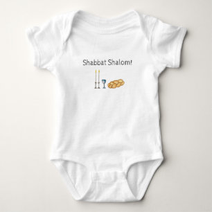 Shabbat Sketch Baby Bodysuit Strampler