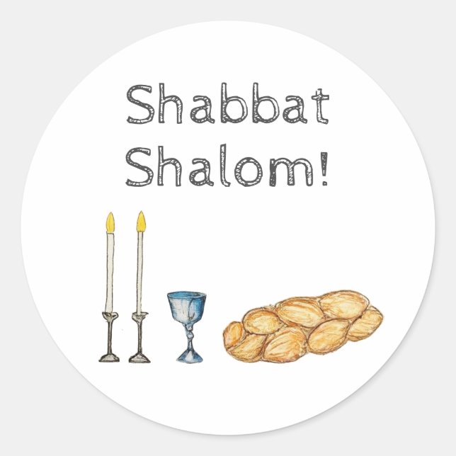 Shabbat Sketch Sticker (Vorderseite)