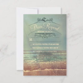 Shabby Beach Hochzeit RSVP Karte