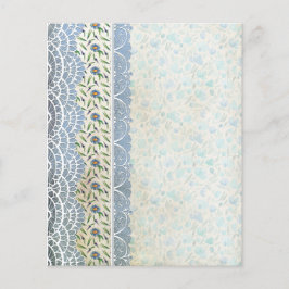 Shabby Blue Floral Collage Paper