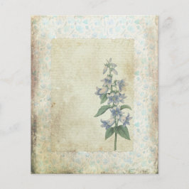 Shabby Blue Floral Collage Scrapbook Paper
