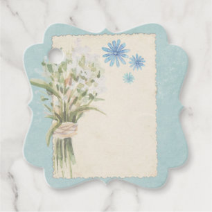 Shabby Blue Floral Collage Scrapbook Verschönerung Geschenkanhänger