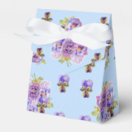 Shabby Blue Pansy Floral Dot Party Cake Fevor Box Geschenkschachtel
