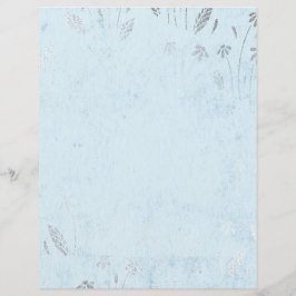 Shabby Blue & Silver Blume Scrapbook Paper