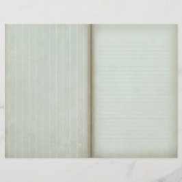 Shabby Blue Striped Scrapbook Journal-Seite