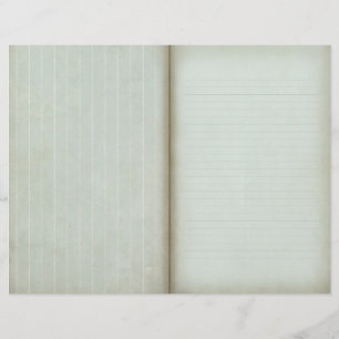 Shabby Blue Striped Scrapbook Journal-Seite