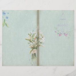 Shabby Blue Vintag Floral Journal-Seite