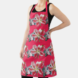 Shabby Blume Red Lily floral Küche Schürze