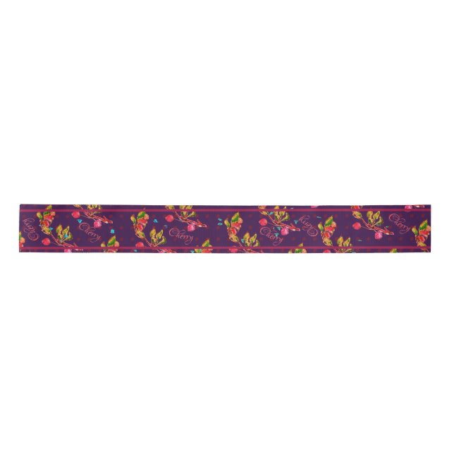 Shabby Cherry Splendor Satin Ribbon Satinband (Vorderseite)